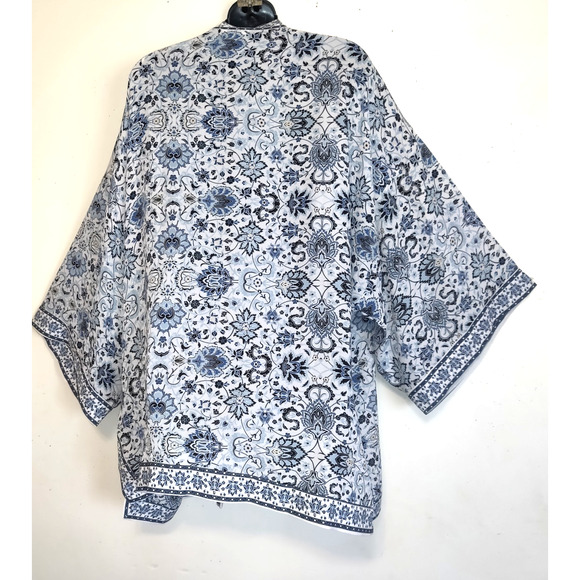 Max Studio Open Front Kimono Womens 2X Top Flowy Cottage Resort Wear Romantic - Picture 7 of 16